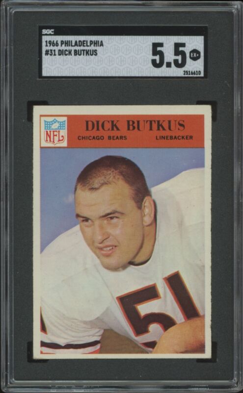 1966 PHILADELPHIA DICK BUTKUS 31 EX+ HOF RC NEW GRADE SGC 5.5 CHICAGO BEARS