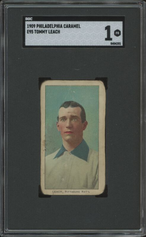 1909 E95 TOMMY LEACH 15 POOR PHILADELPHIA CARAMEL SGC 1 PITTSBURGH PIRATES