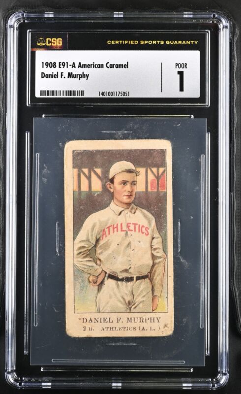 1908 E91-A DANIEL MURPHY NNO POOR AMERICAN CARAMEL CSG 1 PHILADELPHIA ATHLETICS