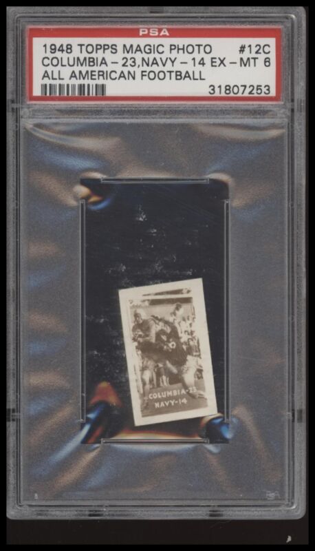 1948 TOPPS MAGIC PHOTOS COLUMBIA V NAVY 12C ALL AMERICAN 0 HIGHER PSA 6 COLUMBIA